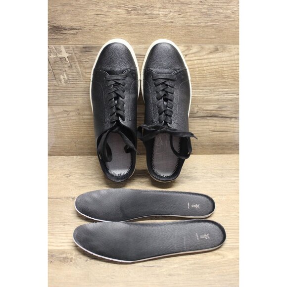 Frye women's Ivy low top lace up slip on black leather mule sneakers 9M - Picture 10 of 13